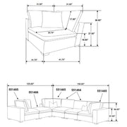 Lakeview 6-piece Upholstered Modular Sectional Chocolate - 551464-SETA