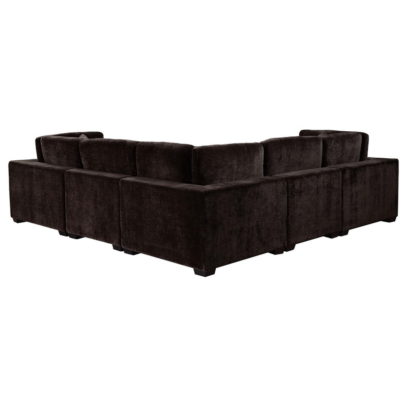 Lakeview 6-piece Upholstered Modular Sectional Chocolate - 551464-SETA