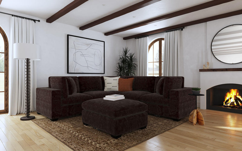 Lakeview Rectangular Upholstered Ottoman Dark Chocolate - 551466