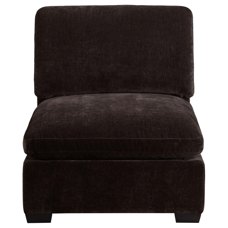 Lakeview Upholstered Armless Chair Dark Chocolate - 551464