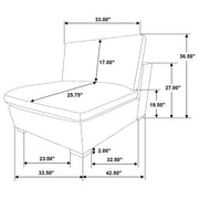 Lakeview Upholstered Armless Chair Ivory - 551461