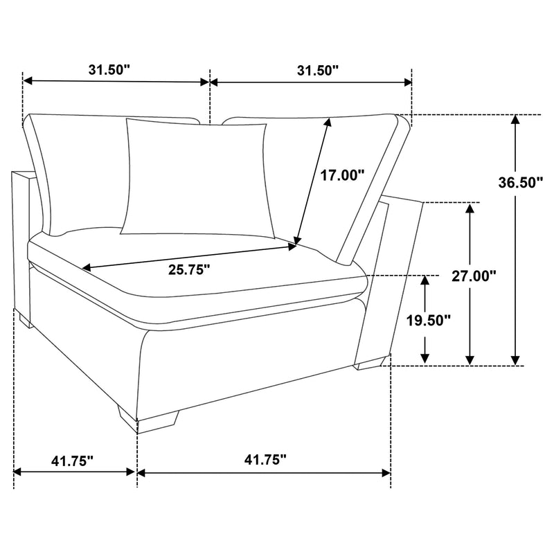 Lakeview Upholstered Corner Chair Ivory - 551462