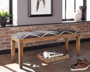 Lamont Fabric Upholstered Accent Bench Black and Natural - 910177