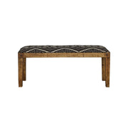Lamont Fabric Upholstered Accent Bench Black and Natural - 910177