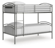 Lanceburg Gray Twin over Twin Bunk Bed with Ladder - PCB400-59