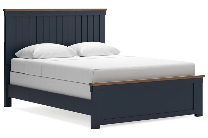 Landocken Brown/Blue Queen Panel Bed - DMV FurnitureQueen Bed