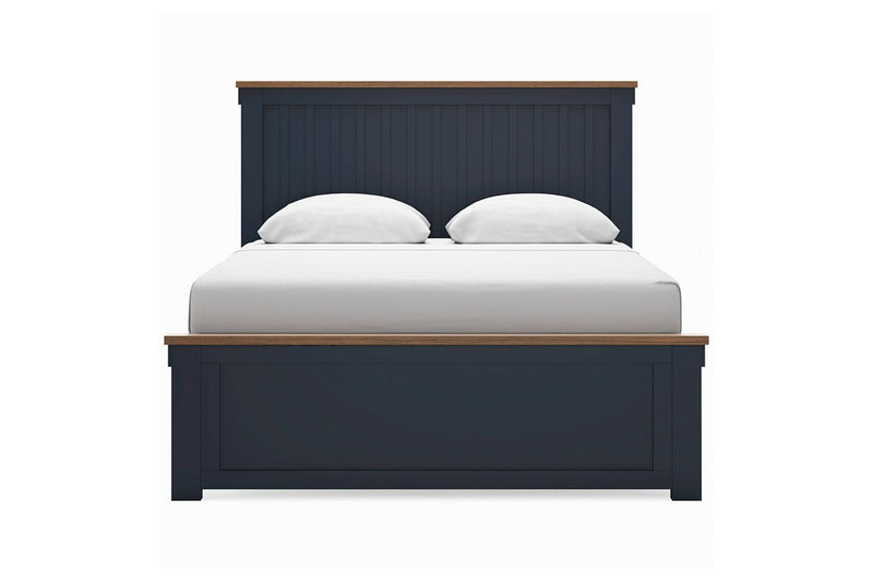 Landocken Brown/Blue Queen Panel Bed - DMV FurnitureQueen Bed