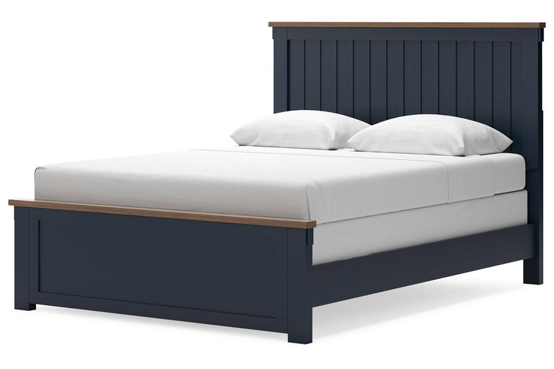 Landocken Brown/Blue Queen Panel Bed - DMV FurnitureQueen Bed