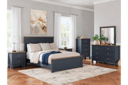 Landocken Brown/Blue Queen Panel Bed - DMV FurnitureQueen Bed