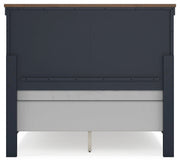 Landocken Full Panel Headboard with Mirrored Dresser and Nightstand in Brown/Blue from Ashley - DMV Furniture