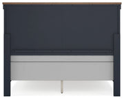 Landocken Queen Panel Headboard with Mirrored Dresser, Chest and 2 Nightstands in Brown/Blue from Ashley - DMV Furniture