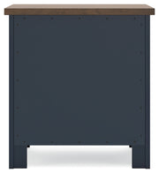 Landocken Queen Panel Headboard with Mirrored Dresser, Chest and 2 Nightstands in Brown/Blue from Ashley - DMV Furniture