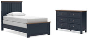 Landocken Twin Panel Bed with Dresser in Brown/Blue - PKG020326