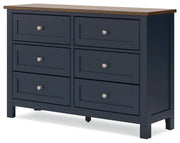 Landocken Twin Panel Headboard with Dresser in Brown/Blue from Ashley - DMV Furniture