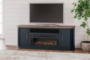 Landocken Two - tone 83" TV Stand with Electric Fireplace - DMV FurnitureTV Stand