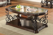 Laney 1-shelf Glass Top Rectangular Coffee Table Deep Merlot - 702448