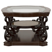 Laney 1-shelf Glass Top Rectangular Coffee Table Deep Merlot - 702448