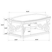 Laney 1-shelf Glass Top Rectangular Coffee Table Deep Merlot - 702448
