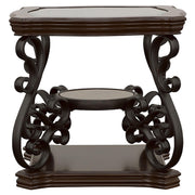 Laney 1-shelf Glass Top Square End Table Deep Merlot - 702447