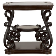 Laney 1-shelf Glass Top Square End Table Deep Merlot - 702447
