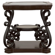 Laney 1-shelf Glass Top Square End Table Deep Merlot - 702447