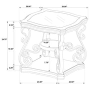 Laney 1-shelf Glass Top Square End Table Deep Merlot - 702447