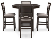 Langwest Brown Counter Height Dining Table and 4 Barstools (Set of 5) - D422-223