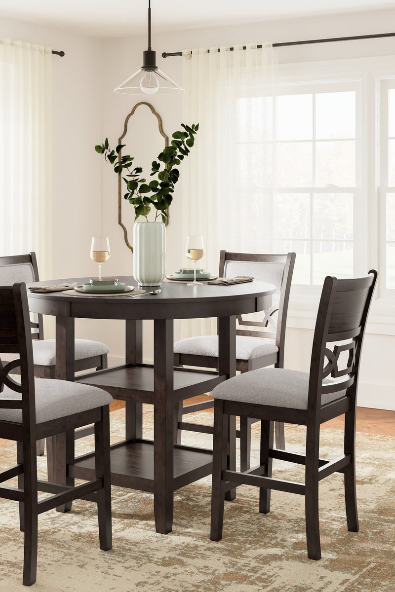 Langwest Brown Counter Height Dining Table and 4 Barstools (Set of 5) - D422-223