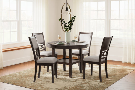 Langwest Brown Dining Table and 4 Chairs (Set of 5) - D422-225