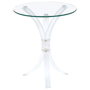 Laning Round Glass Top Acrylic Side Table Clear - 900490