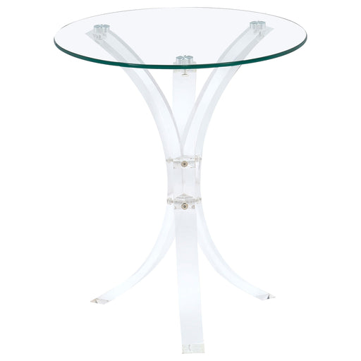 Laning Round Glass Top Acrylic Side Table Clear - 900490