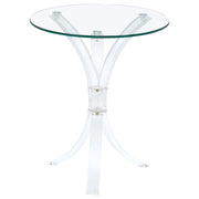 Laning Round Glass Top Acrylic Side Table Clear - 900490