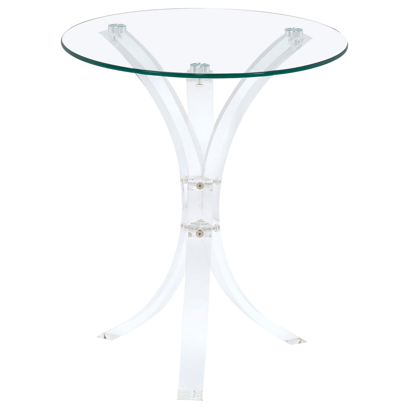 Laning Round Glass Top Acrylic Side Table Clear - 900490