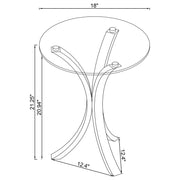 Laning Round Glass Top Acrylic Side Table Clear - 900490