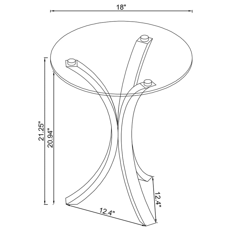 Laning Round Glass Top Acrylic Side Table Clear - 900490
