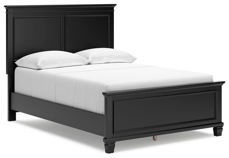 Lanolee Black Full Panel Bed and Chest - B687B12