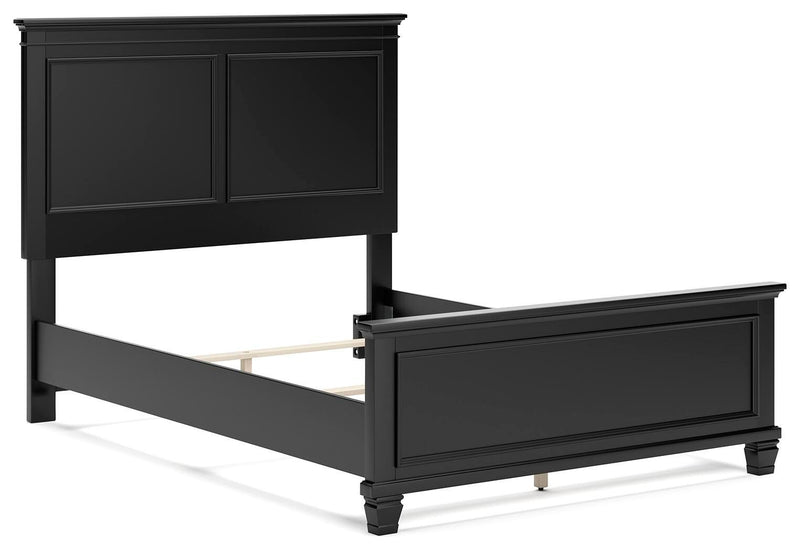 Lanolee Black Full Panel Bed and Chest - B687B12