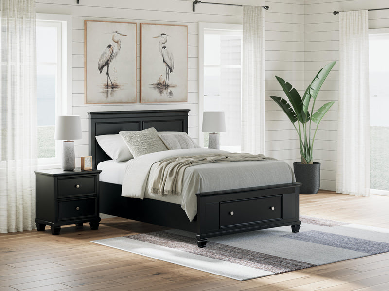 Lanolee Black Full Panel Storage Bed - B687B22