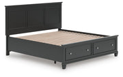 Lanolee Black King Panel Storage Bed - B687B19