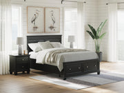 Lanolee Black Queen Panel Storage Bed - B687B17