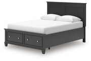 Lanolee Black Queen Panel Storage Bed - B687B17