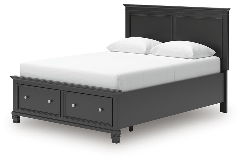 Lanolee Black Queen Panel Storage Bed - B687B17