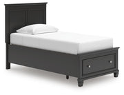Lanolee Black Twin Panel Storage Bed - B687B21