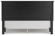 Lanolee California King Panel Bed with Mirrored Dresser and 2 Nightstands in Black - PKG015230