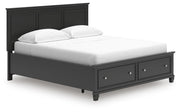 Lanolee California King Panel Storage Bed and Dresser in Black - PKG023922