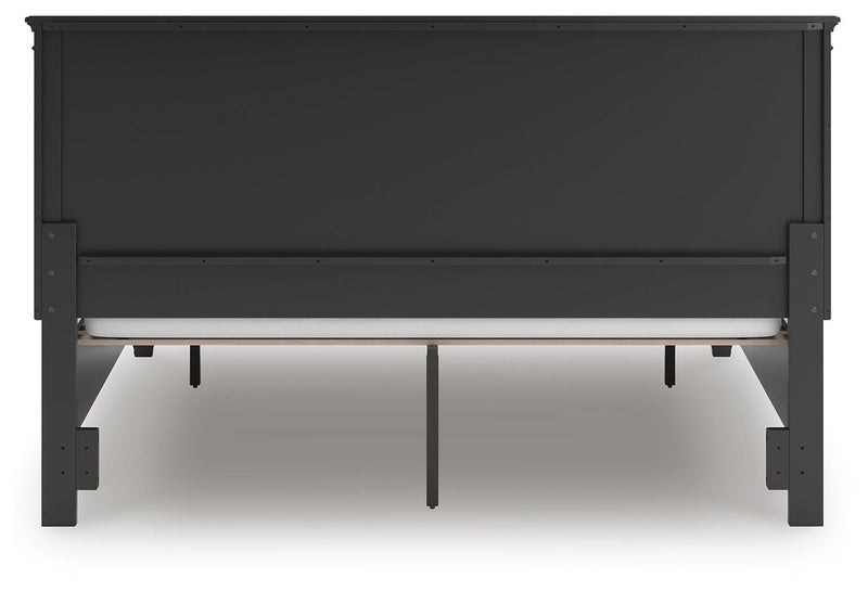 Lanolee California King Panel Storage Bed, Dresser and Nightstand in Black - PKG023925