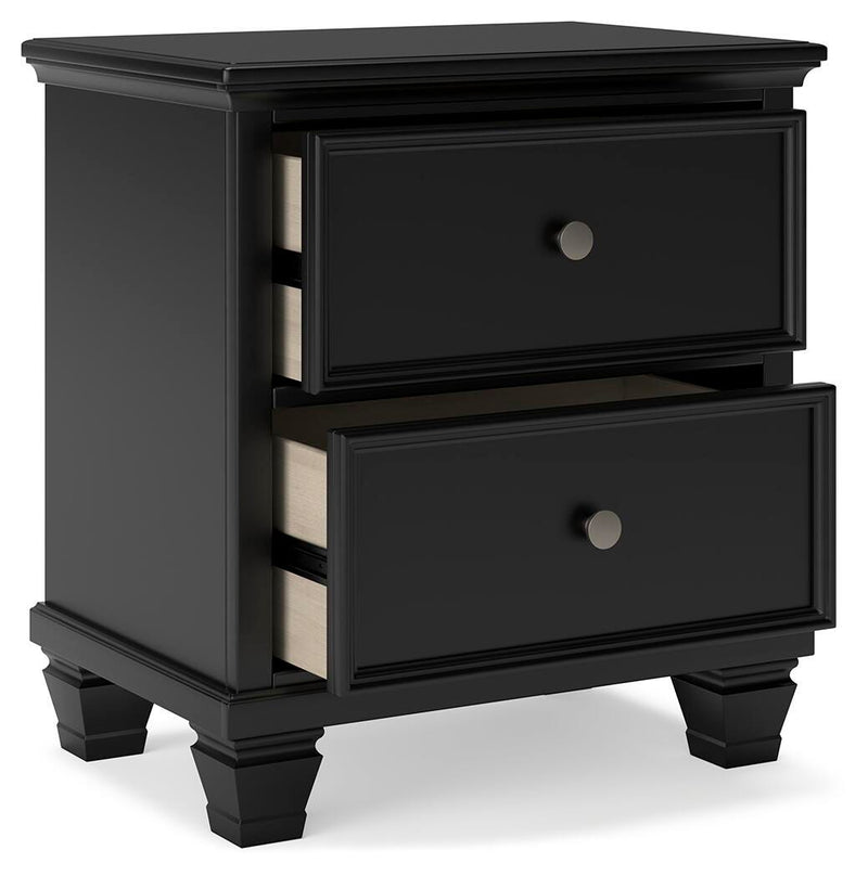 Lanolee California King Panel Storage Bed, Dresser and Nightstand in Black - PKG023925