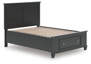 Lanolee Full Panel Storage Bed, Dresser and Mirror in Black - PKG023908