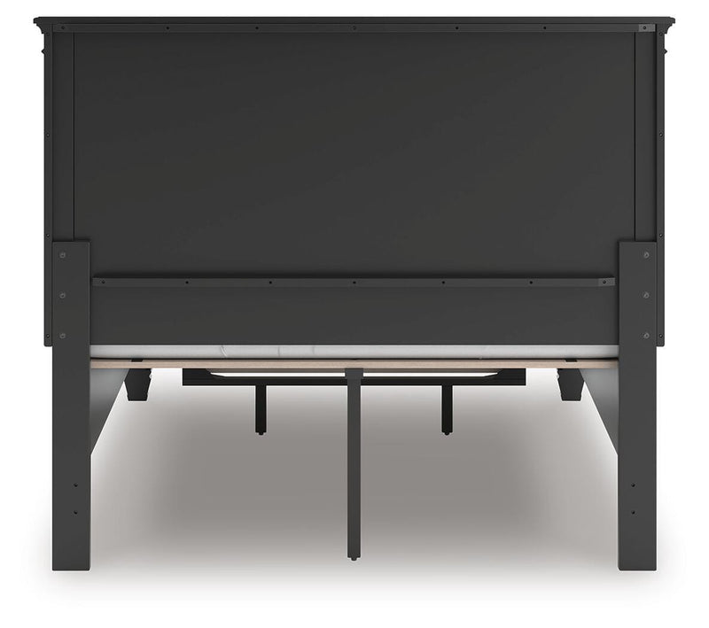 Lanolee Full Panel Storage Bed, Dresser and Mirror in Black - PKG023908