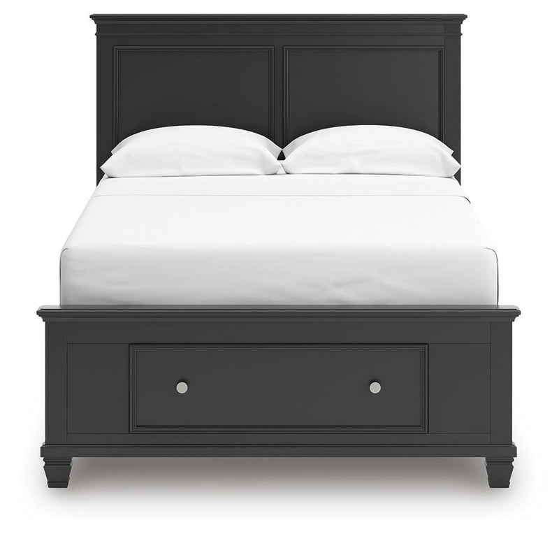 Lanolee Full Panel Storage Bed, Dresser and Nightstand in Black - PKG023910
